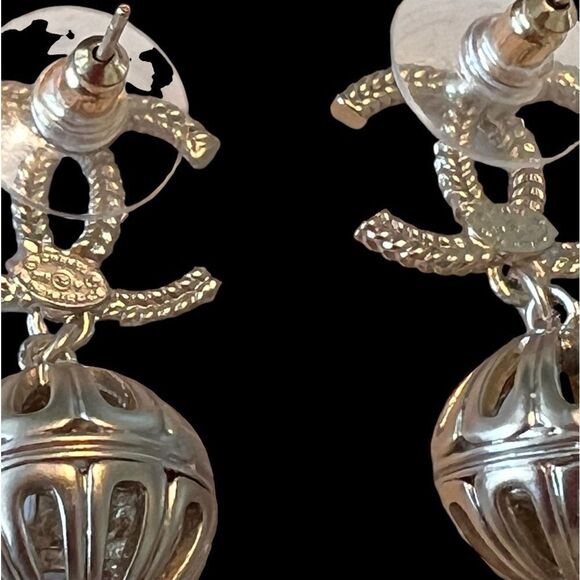 Chanel Filagree Ball Dangle Earrings - Picture 6 of 6
